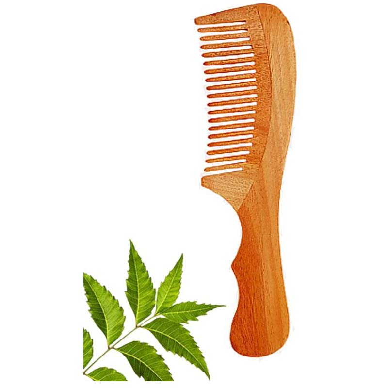 Rufiys Wooden Handle Neem Wood Comb for Men & Women Hair Growth, Anti dandruff & Styling Travel Comb