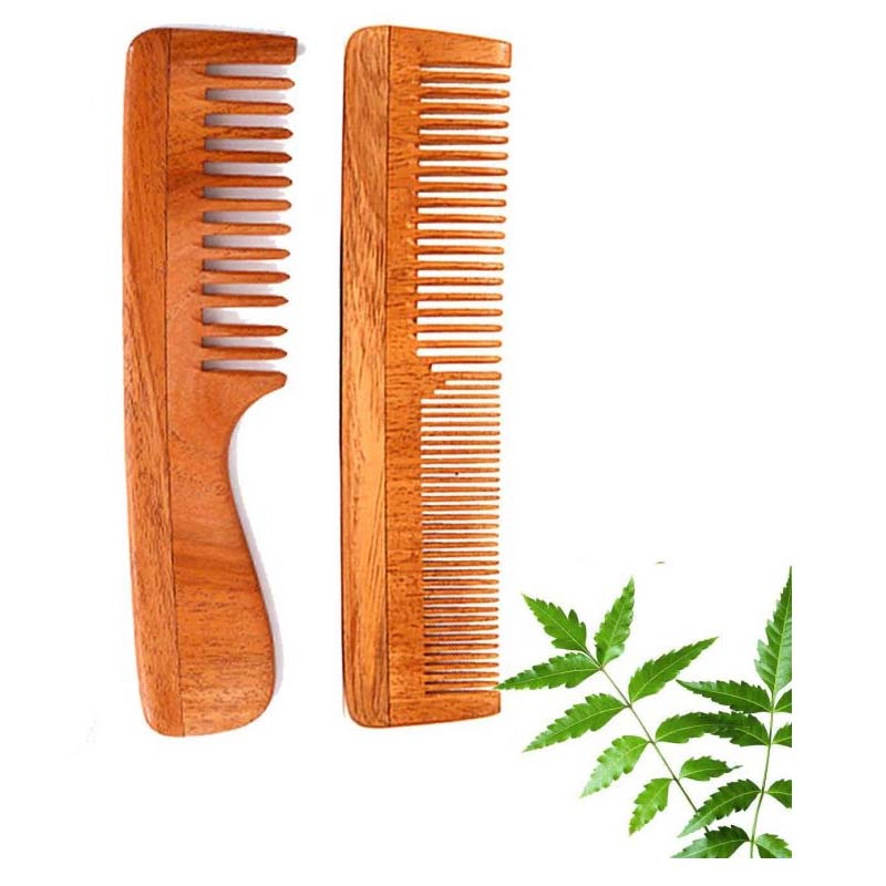 Rufiys Pure Neem Wooden Comb for Women & Men | Neem Wood Comb for Hair Growth | Wide Tooth Hair comb | Dandruff Comb