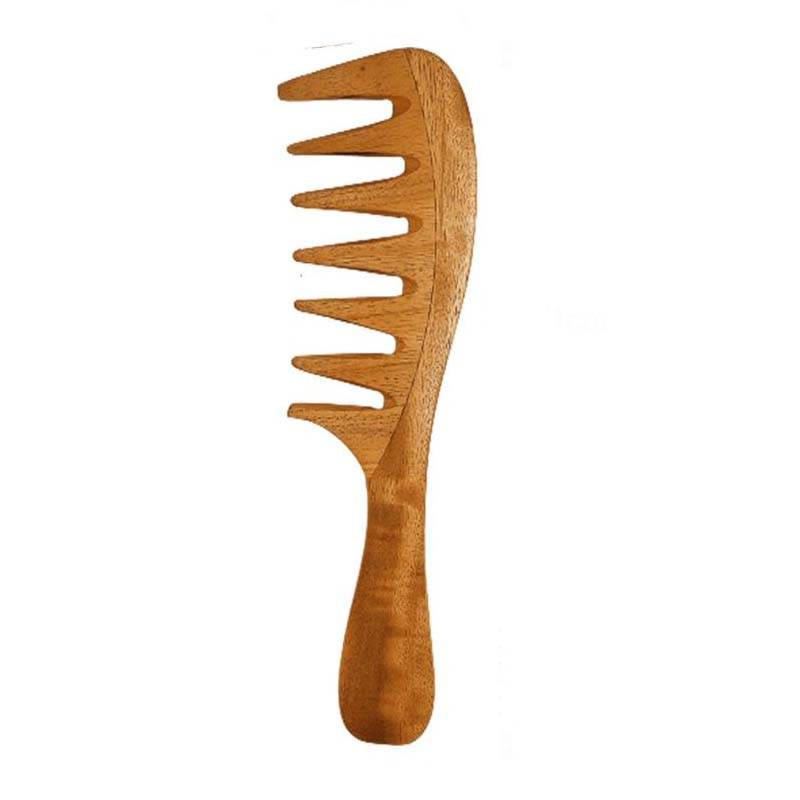 Wooden Curly Hair Wide Tooth Comb | Neem Wood Curly Hair Comb for Women & Men | Hair Growth | Anti Dandruff | Detangler Comb (Neem-Comb-model)