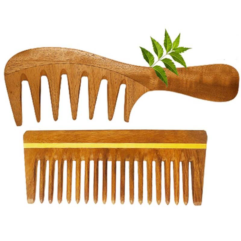 Rufiys Pure Neem Wooden Comb for Women & Men | Neem Wood Comb for Hair Growth | Wide Tooth Hair comb | Dandruff Comb