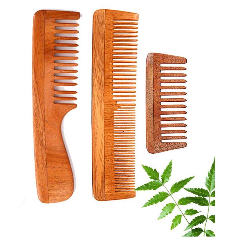 Rufiys Pure Neem Wooden Comb for Women & Men | Neem Wood Comb for Hair Growth | Wide Tooth Hair comb | Dandruff Comb