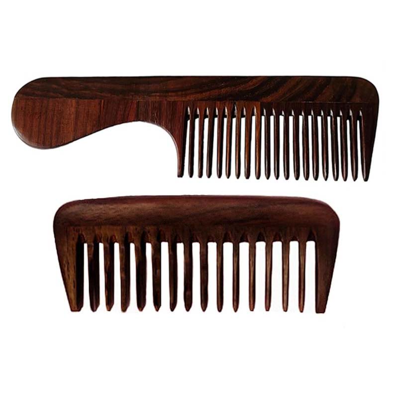 Rufiys Rose Wood Comb for Women & Men, Wooden Handle Comb for Detangling Scalp Massage & Styling (Rosewood Combo)