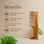 Anti-Dandruff Wooden Hair Comb for Hair Growth, Scalp Massage & Detangling
