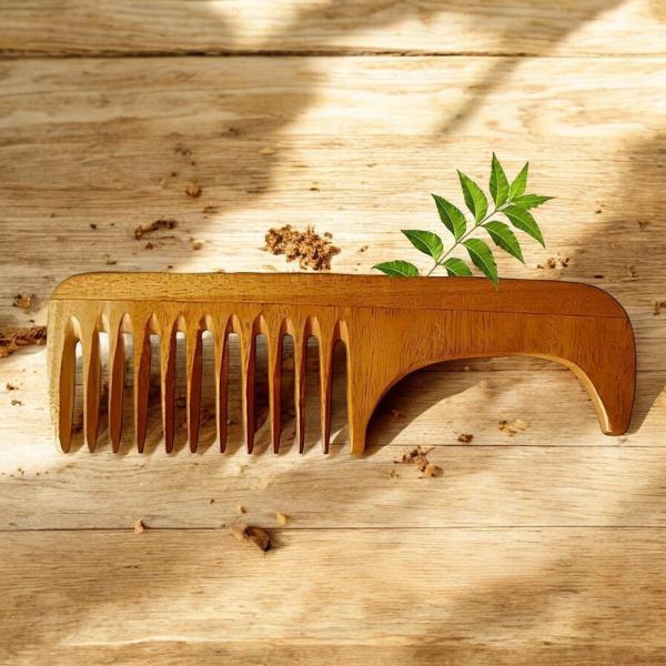 Anti-Dandruff Wooden Hair Comb for Hair Growth, Scalp Massage & Detangling