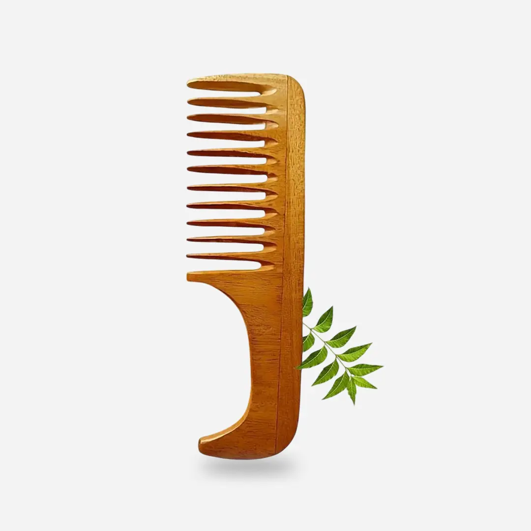 Anti-Dandruff Wooden Hair Comb for Hair Growth, Scalp Massage & Detangling