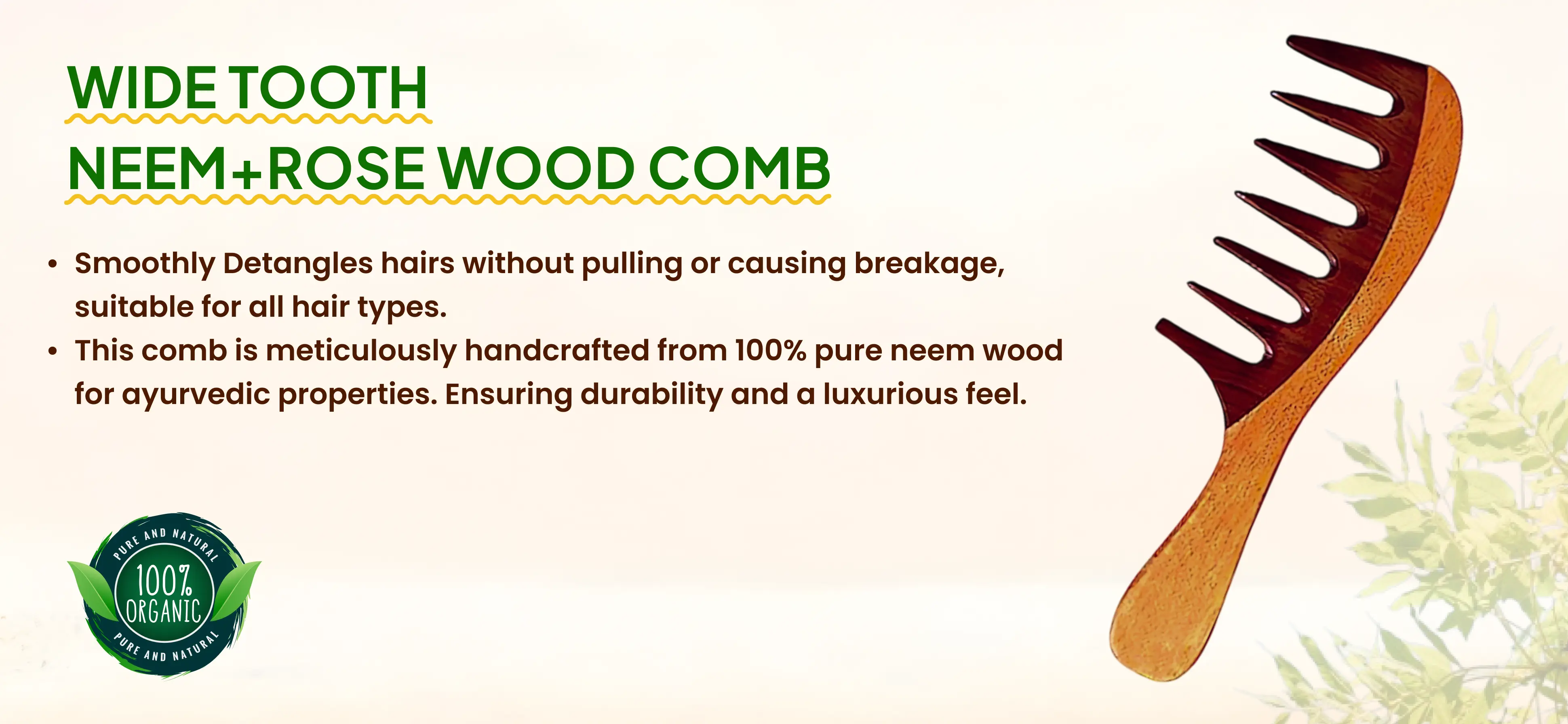 rose wood handle comb 11