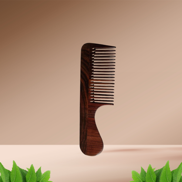 Rose Wood Comb for Women & Men | Wooden Handle Comb for Detangling, Scalp Massage & Styling