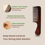 Rose Wood Comb for Women & Men | Wooden Handle Comb for Detangling, Scalp Massage & Styling