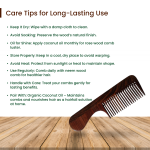 Rose Wood Comb for Women & Men | Wooden Handle Comb for Detangling, Scalp Massage & Styling
