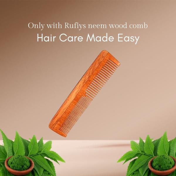 Rufiys Pure Neem Wooden Comb for Women & Men