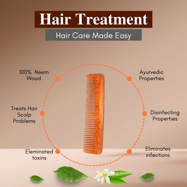 Rufiys Pure Neem Wooden Comb for Women & Men