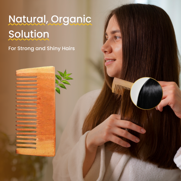 Rufiys Neem Wooden Comb for Hair Growth Women & Men | Health and Glow Hairs