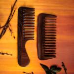 Rufiys Sheesham Care Combo – Handle & Wide-Tooth Wooden Hair Combs