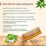Rufiys Neem Wide Tooth Comb for Curly Hair | Rose Wood Tooth Comb for Detangling (Combo Pack of 2)