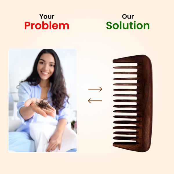 Rufiys Premium Rosewood Pocket Comb | Wide Tooth for Detangling, Scalp Nourishment & Anti-Static Hair