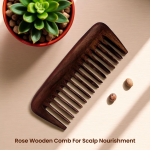 Rufiys Premium Rosewood Pocket Comb | Wide Tooth for Detangling, Scalp Nourishment & Anti-Static Hair