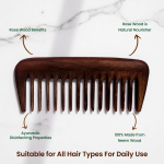Rufiys Premium Rosewood Pocket Comb | Wide Tooth for Detangling, Scalp Nourishment & Anti-Static Hair