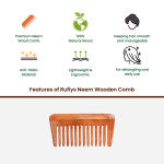 Rufiys Small Tooth Neem Wood Comb for Hair Growth (kacchi Small)