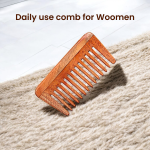 Rufiys Small Tooth Neem Wood Comb for Hair Growth (kacchi Small)