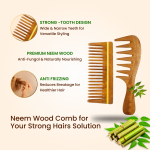 Rufiys Neem Wooden Comb for Women & Men | Wide Tooth Dandruff Comb