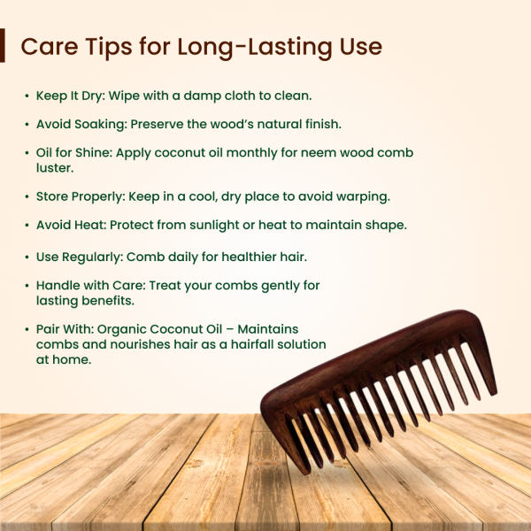 Rufiys Neem Wood and Rosewood Comb for Women & Men Combo Pack | Hair Growth | Neem Wooden Comb Wide Tooth Curly Hair Detangle | Anti Dandruff | Non Static | Styling