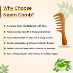 Rufiys Neem Wood and Rosewood Comb for Women & Men Combo Pack | Hair Growth | Neem Wooden Comb Wide Tooth Curly Hair Detangle | Anti Dandruff | Non Static | Styling