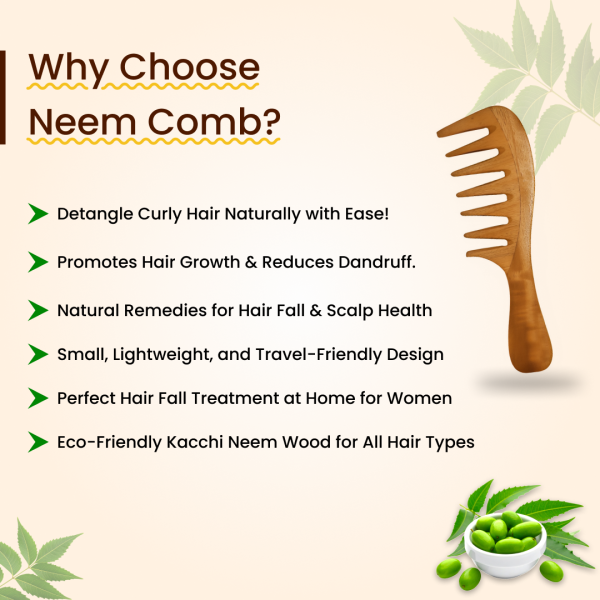 Rufiys Neem Wood and Rosewood Comb for Women & Men Combo Pack | Hair Growth | Neem Wooden Comb Wide Tooth Curly Hair Detangle | Anti Dandruff | Non Static | Styling