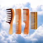 Wooden Comb for Women & Men Hair Growth AntiDandruff Detangle Frizz & Curly Hair Pack of 4
