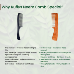 Rose Wood Comb Trio by Rufiys: Neem & Double Tooth for Women (Combo-3)