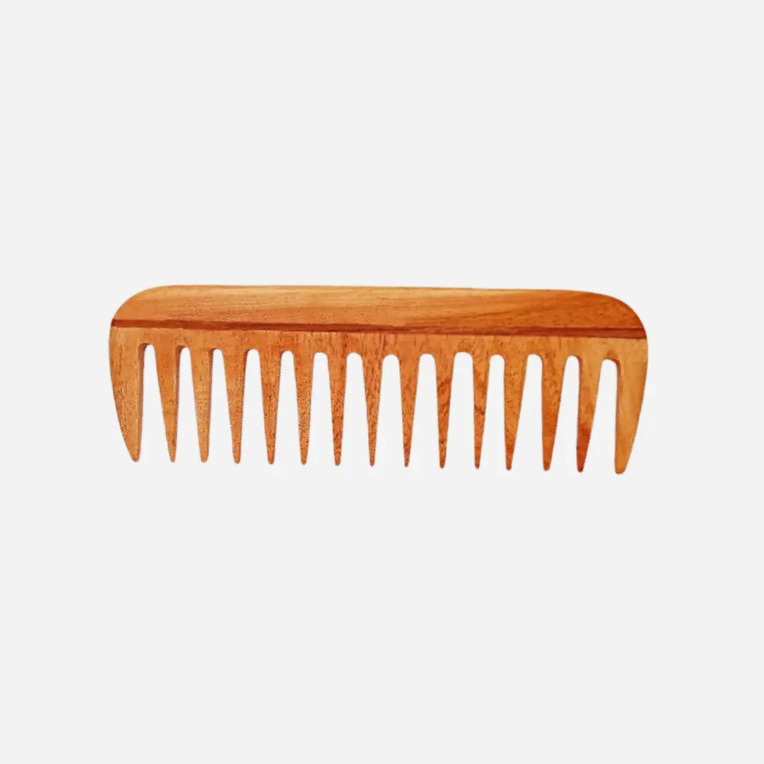 Wooden Curly Hair Wide Tooth Comb | Neem Wood Curly Hair Comb for Women & Men